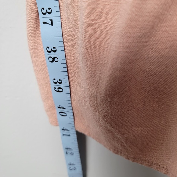 Monteau Linen Blend Button Front Dress M Pink Sleeveless Midi Boho Cottagecore - Picture 4 of 10